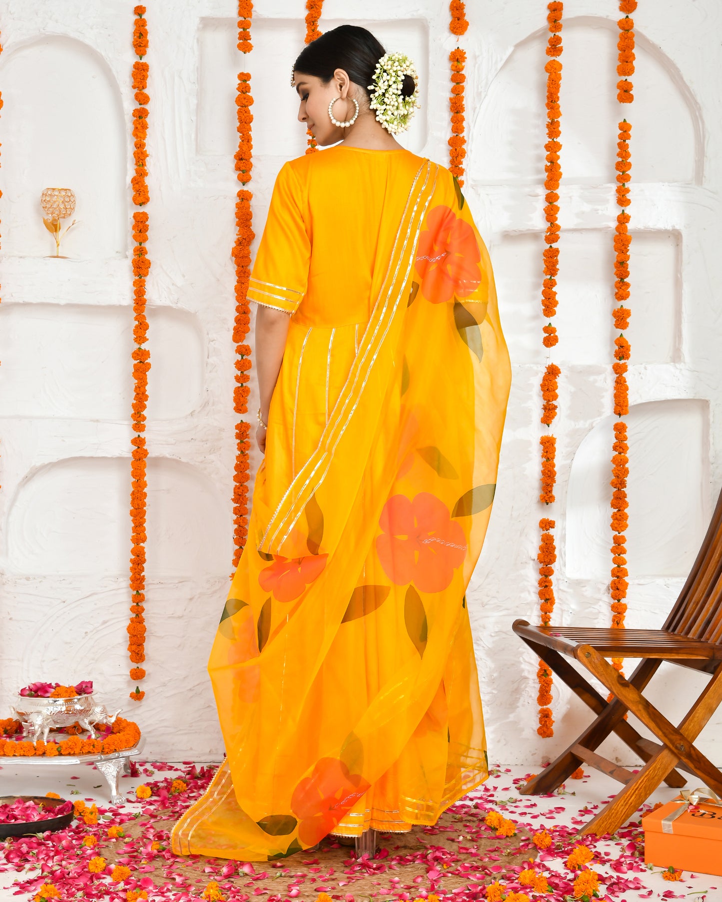 GAURI YELLOW FLOOR LENGTH DRESS