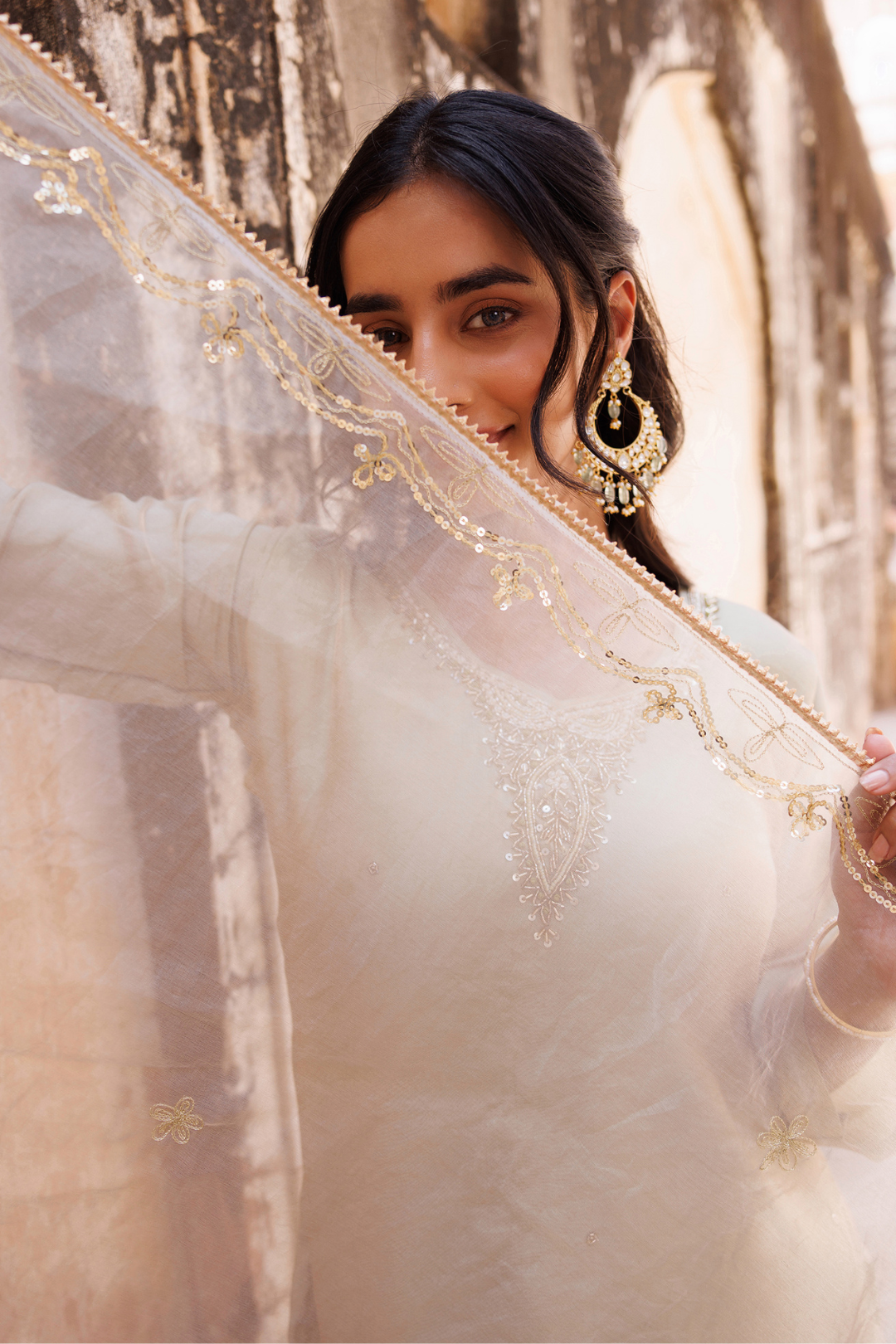 Pastel Green, Hand Embroidered Kurta Set