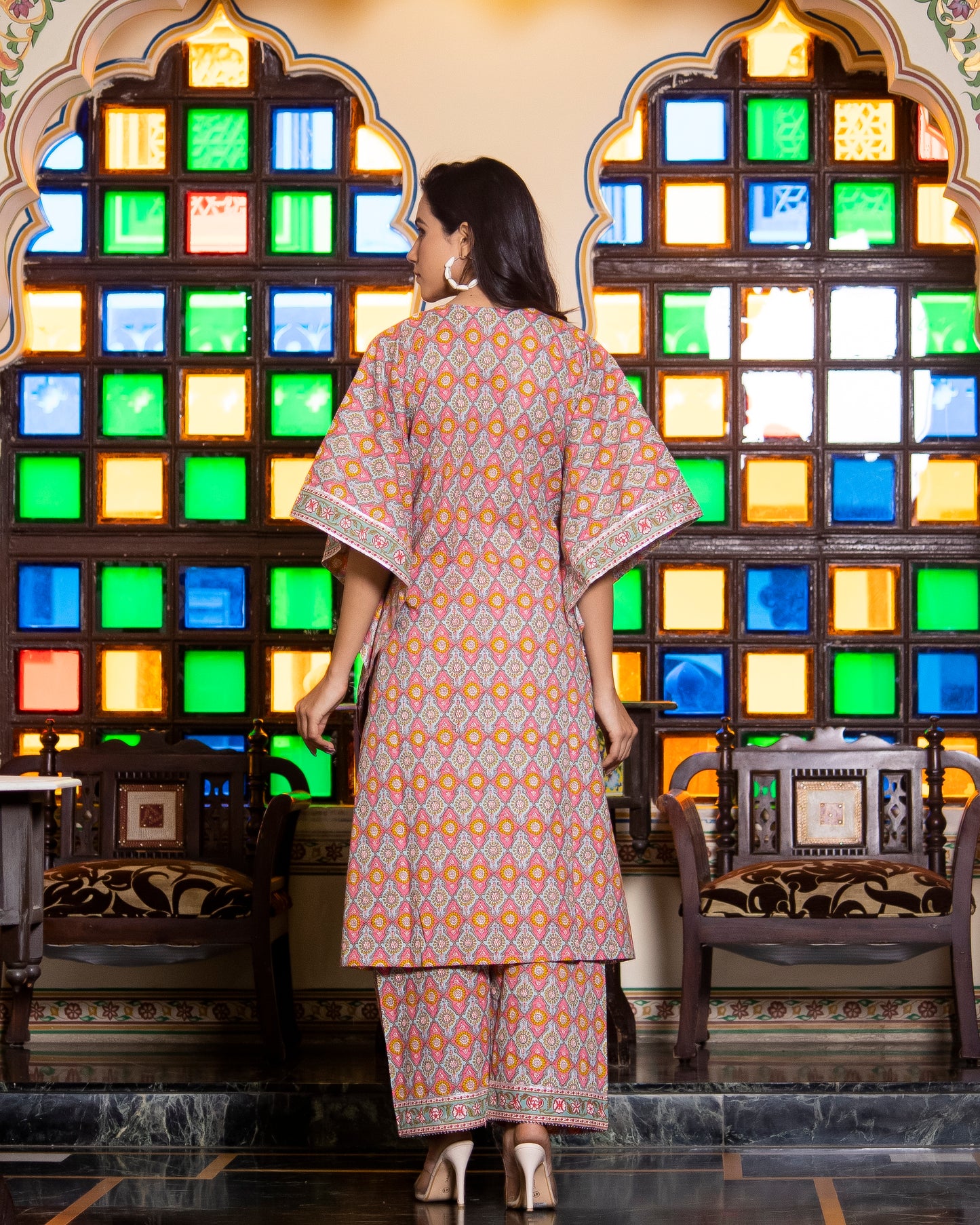 VAIDEHI  COTTON PRINTED KAFTAN SET