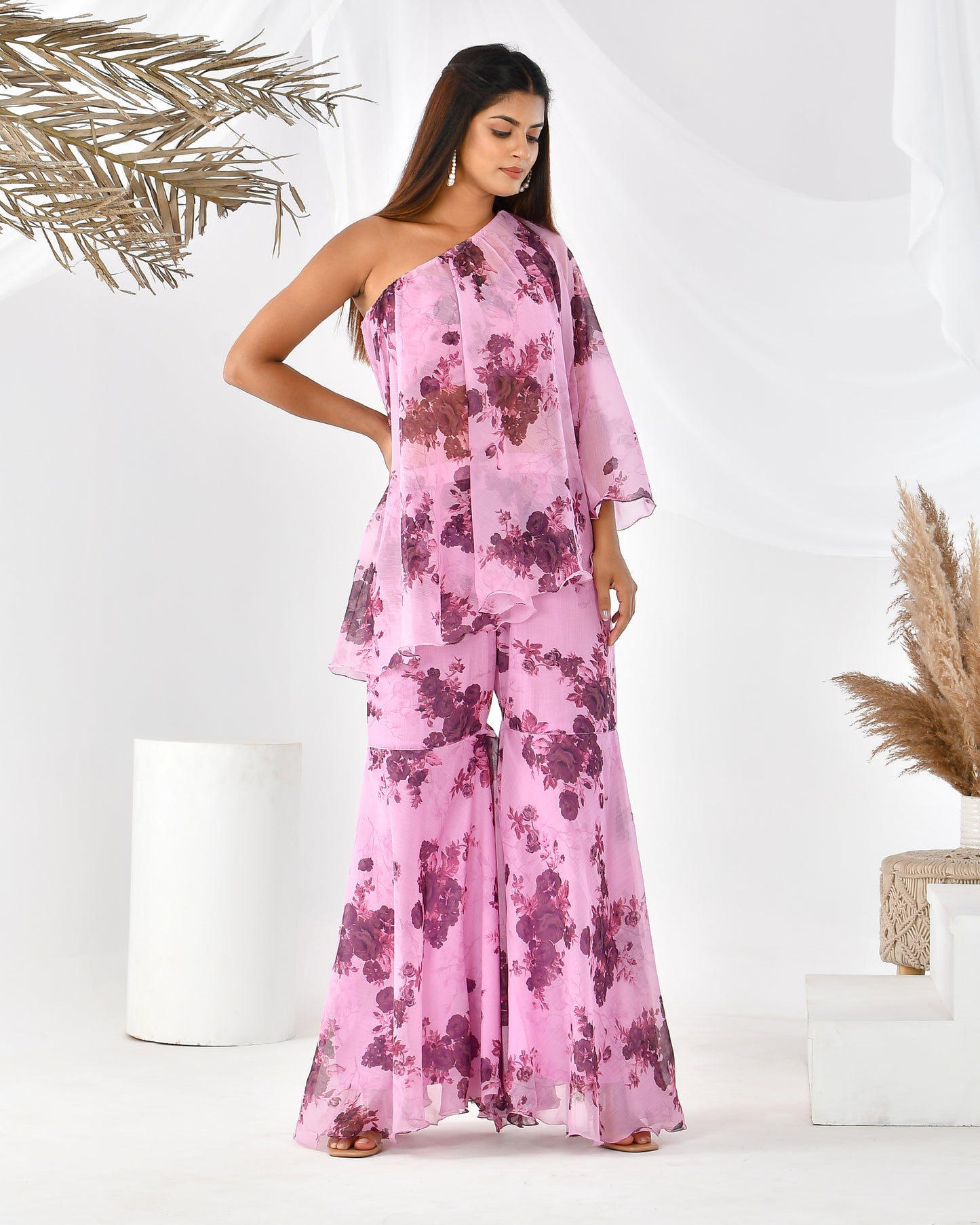 OASIS FLORAL CHIFFON CO-ORD SET