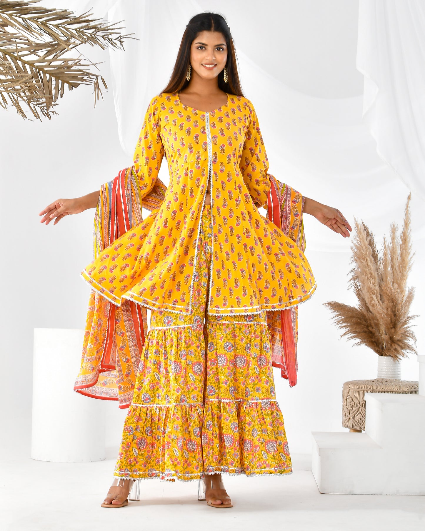 ANIKA YELLOW SHARARA SET