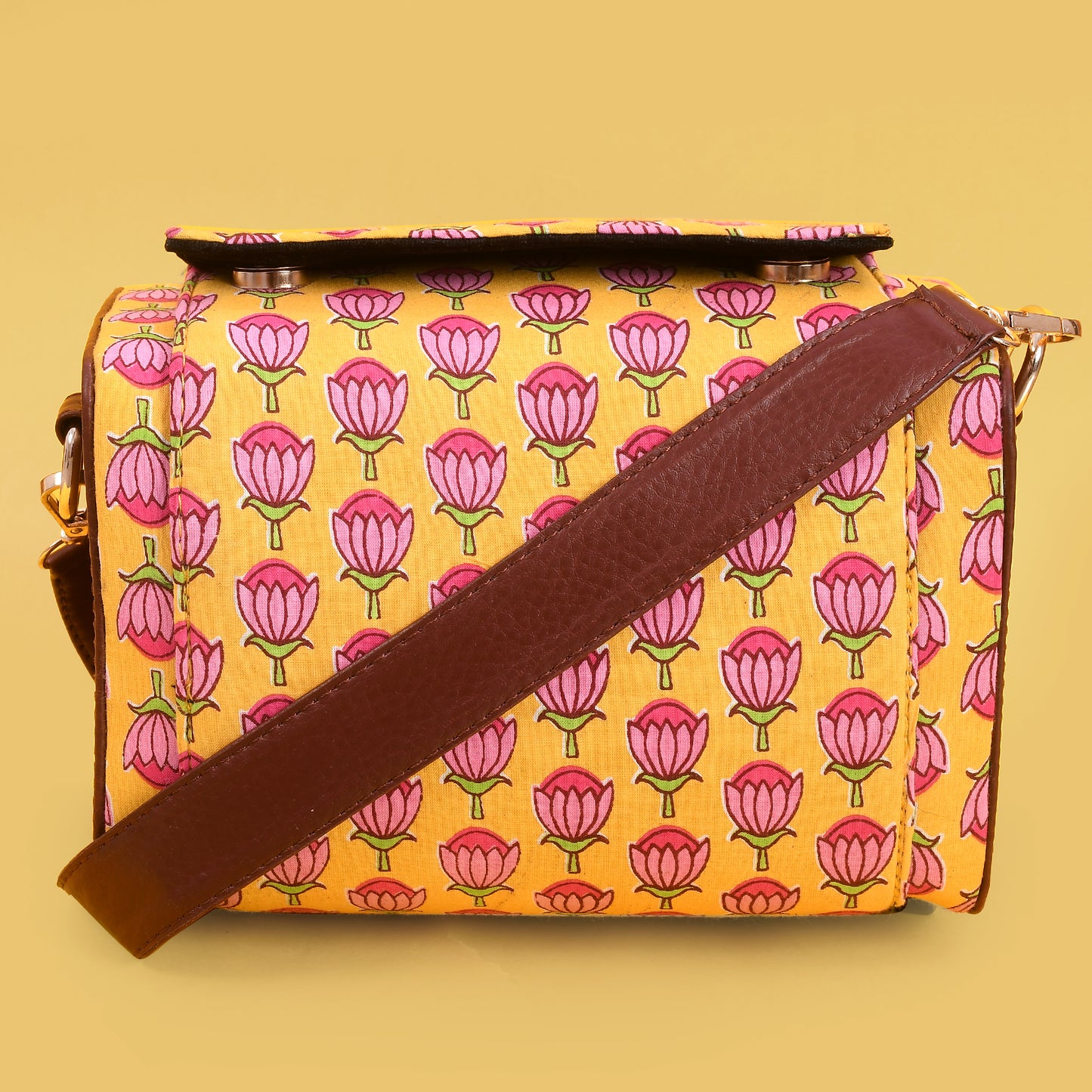 SUNSHINE HANDBLOCK PRINTED BOX BAG