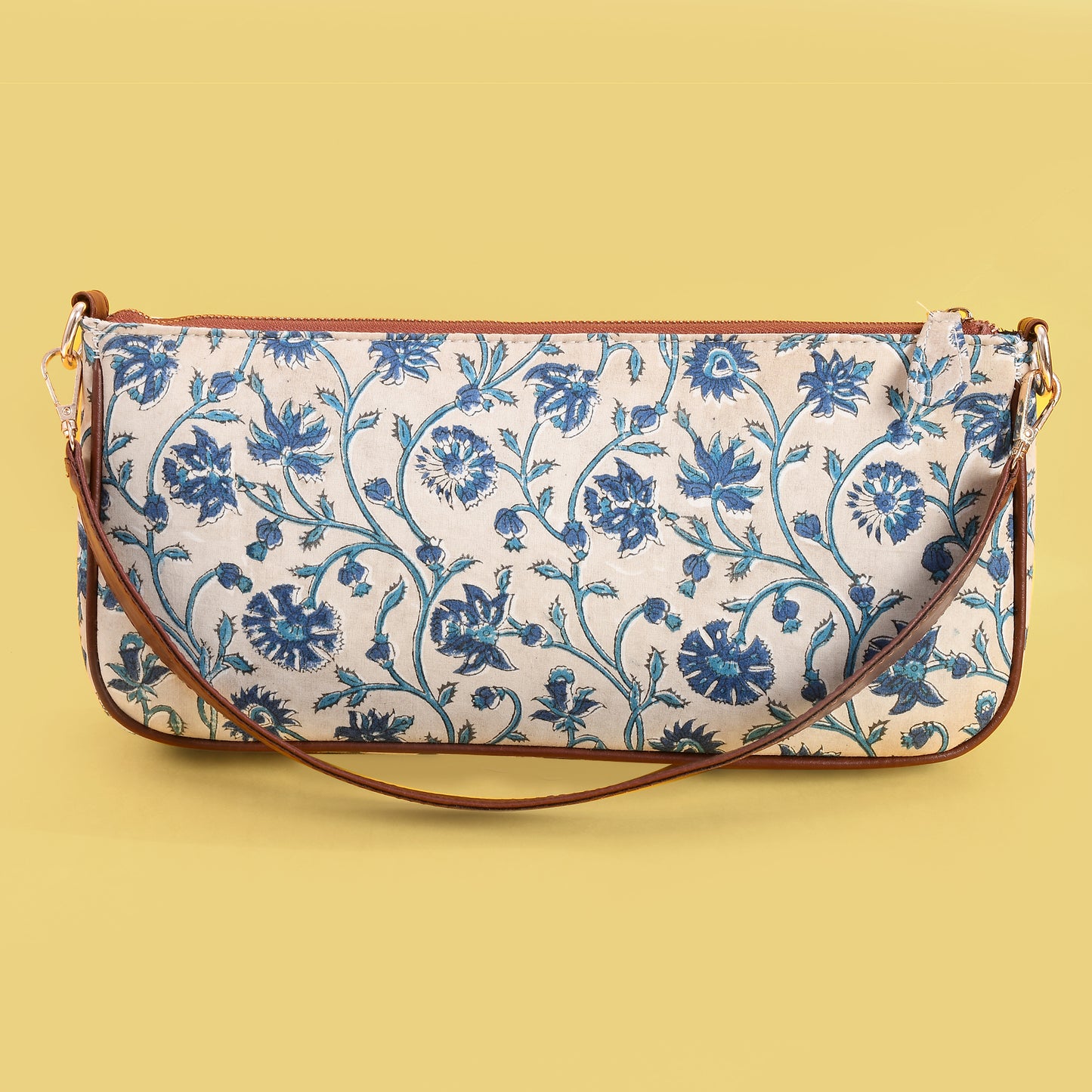 FLORAL BEIGE BAGUETTE BAG