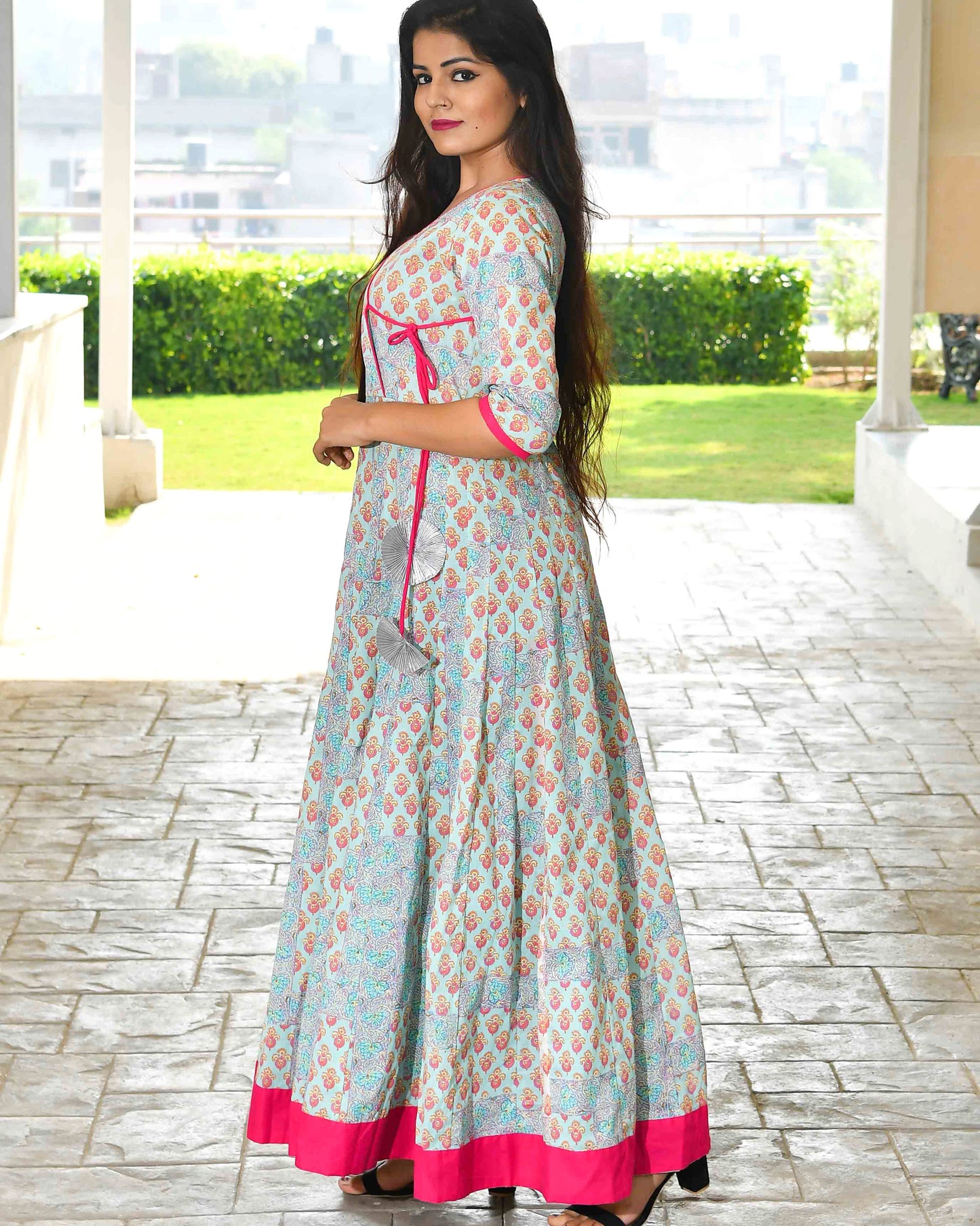NELOFER ANGRAKHA STYLE FLOOR LENGTH KURTA