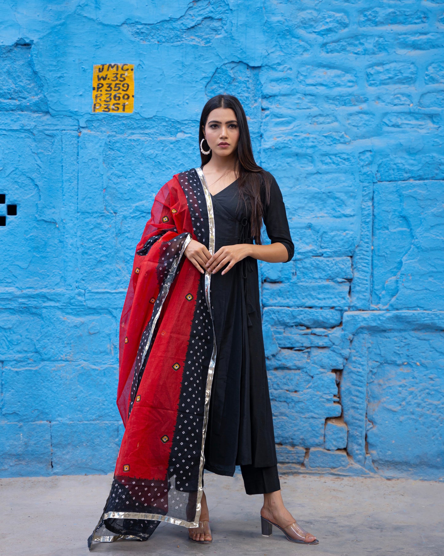 BLACK ANGRAKHA SUIT SET