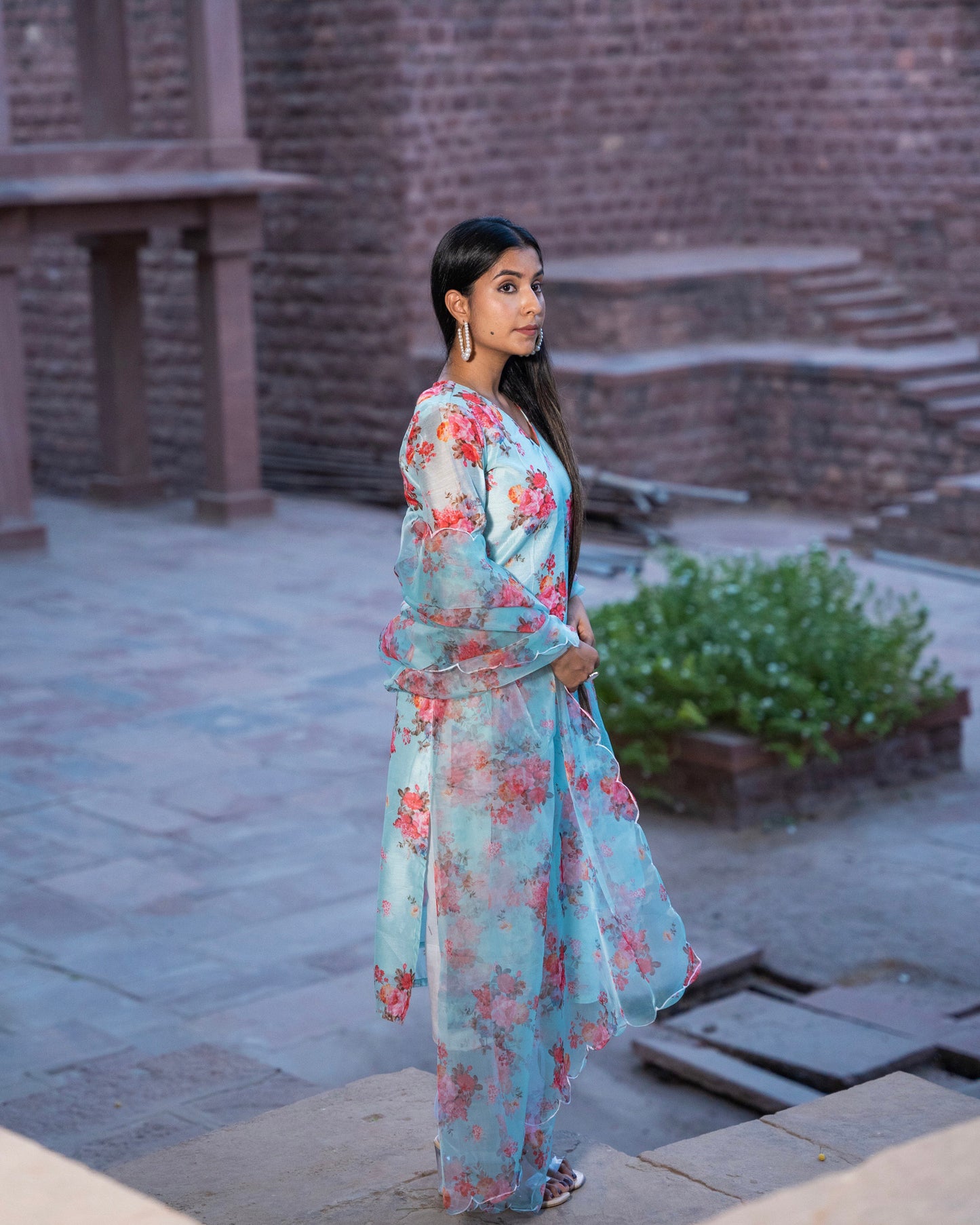 SHYAMA PRINTED CHANDERI SUIT SET