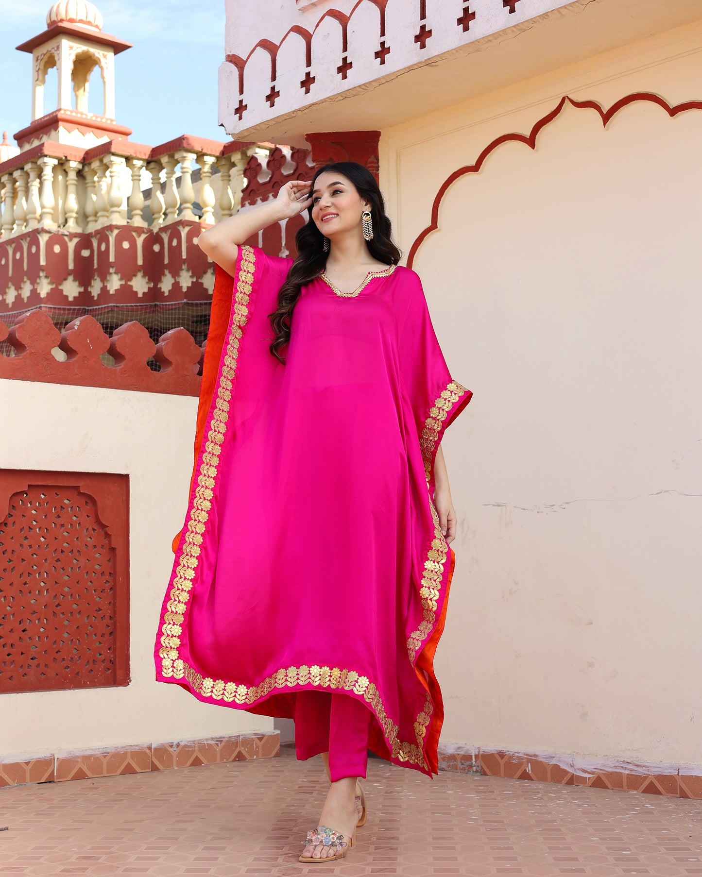 HOT PINK KAFTAN SET