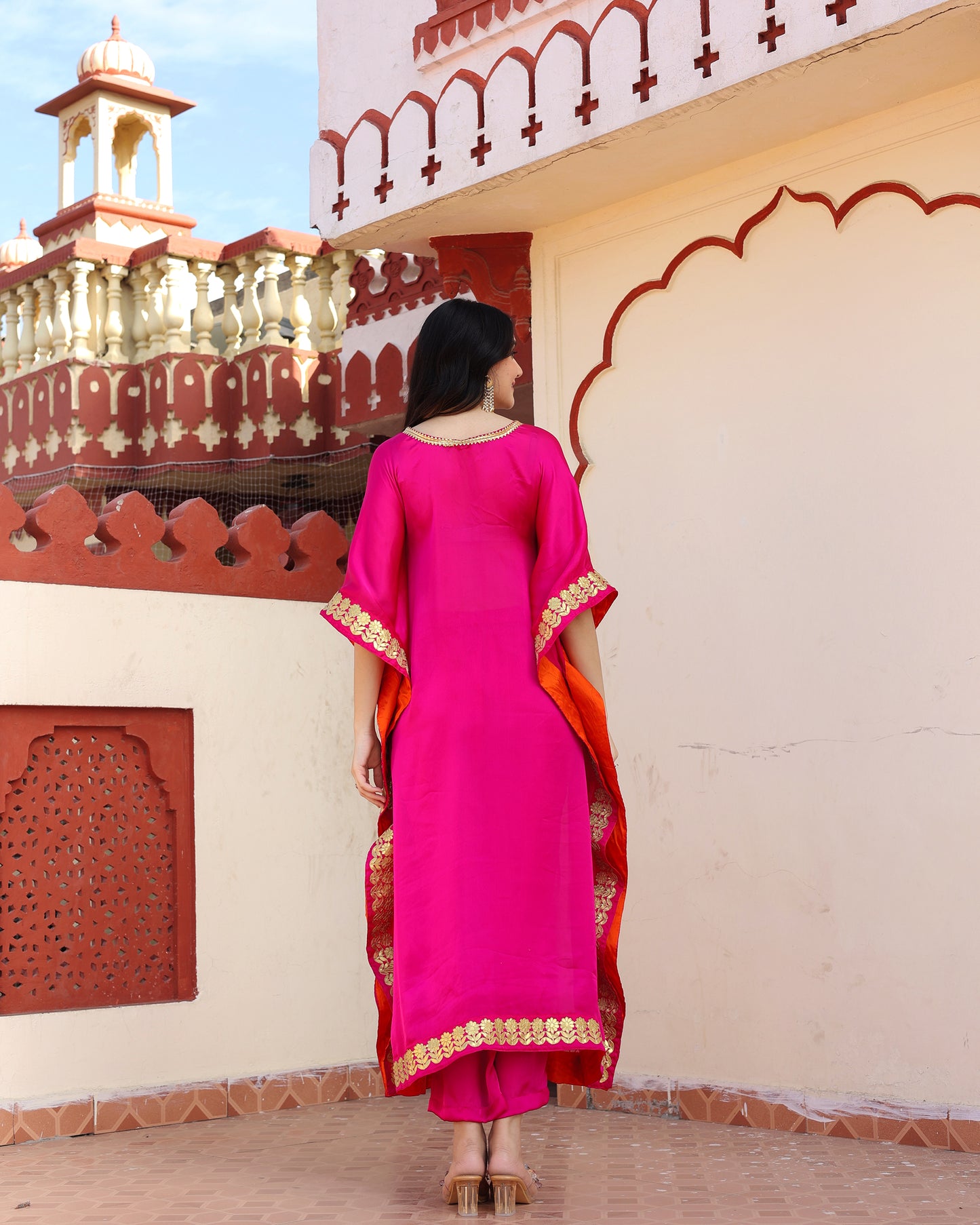 HOT PINK KAFTAN SET