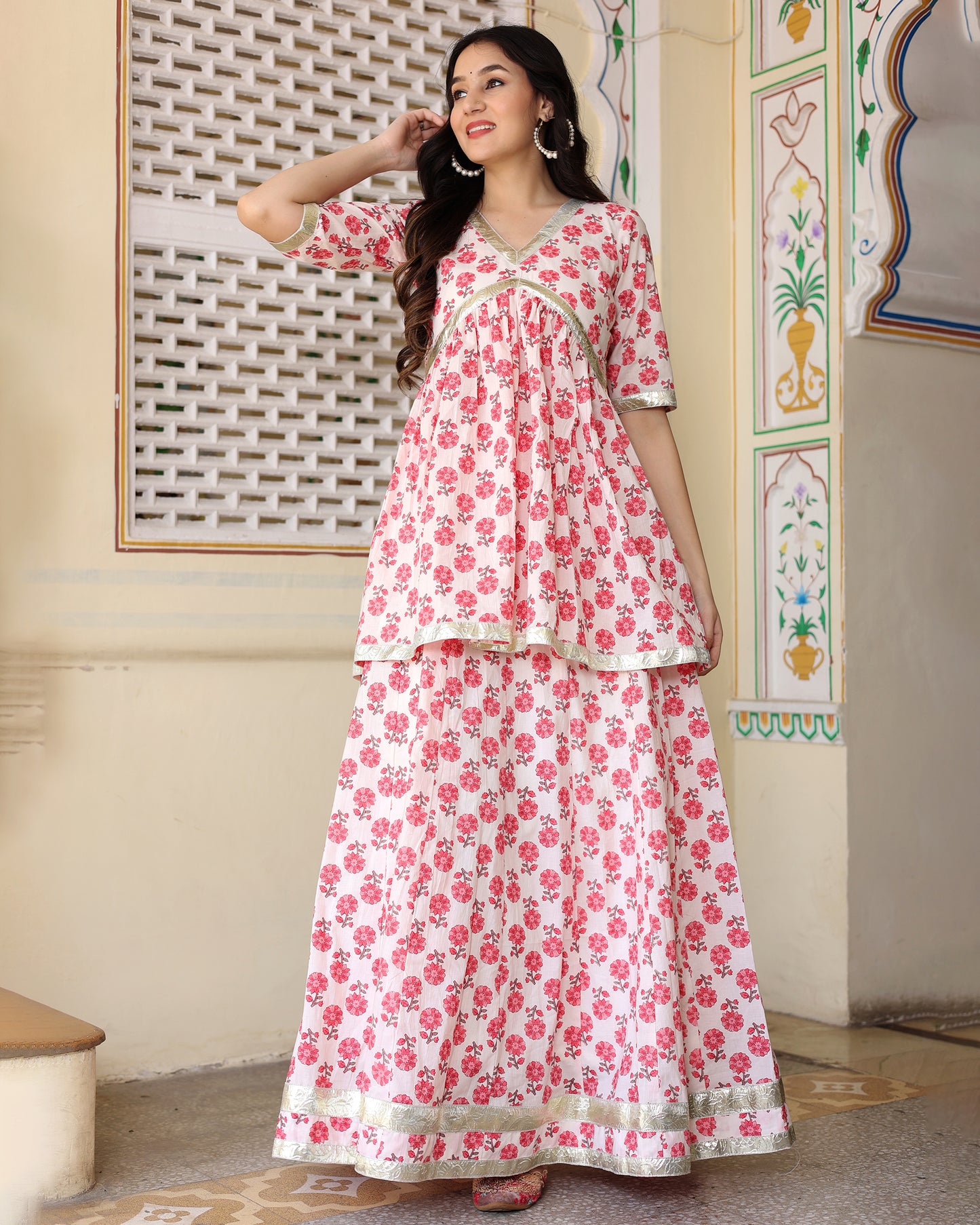 PURVA COTTON SKIRT SET