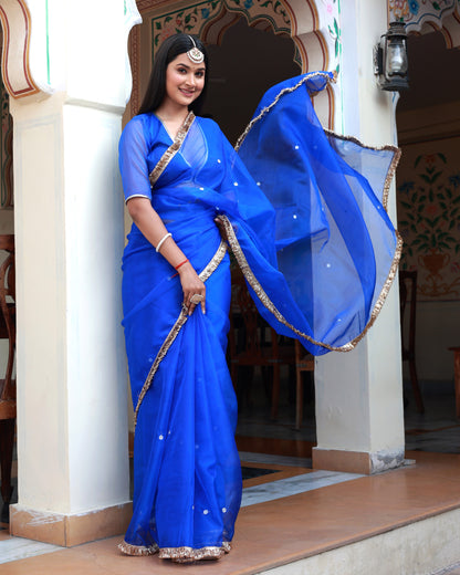 ISHQ BLUE ORGANZA SAREE