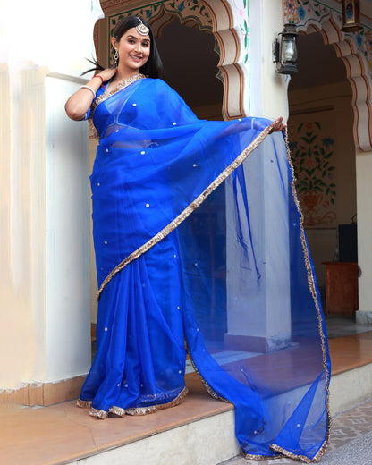 ISHQ BLUE ORGANZA SAREE