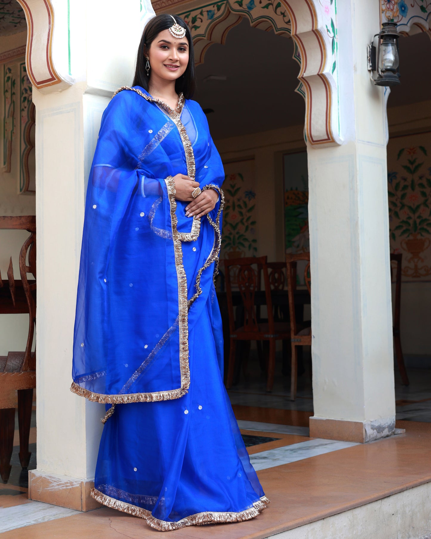 ISHQ BLUE ORGANZA SAREE