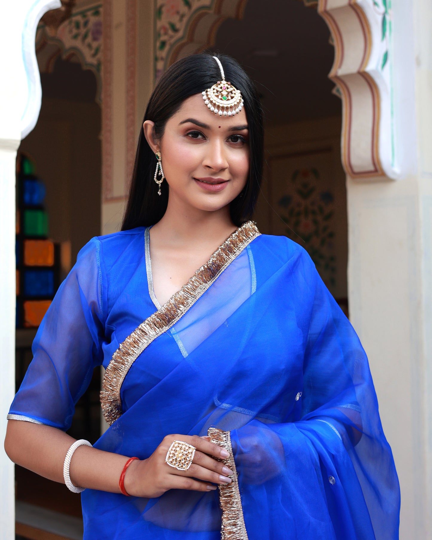 ISHQ BLUE ORGANZA SAREE