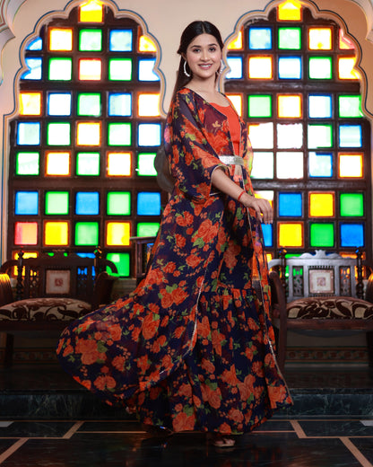 AAINA CHIFFON SHARARA SET