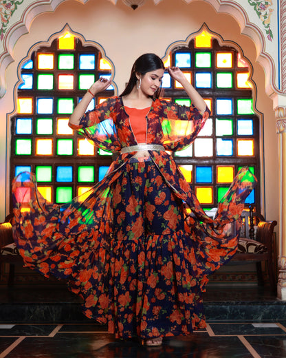 AAINA CHIFFON SHARARA SET