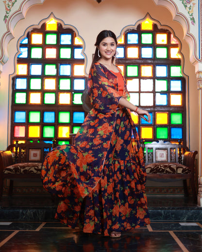 AAINA CHIFFON SHARARA SET