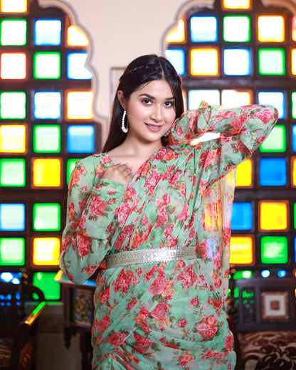 HIMA CHIFFON FLOOR LENGTH DRESS