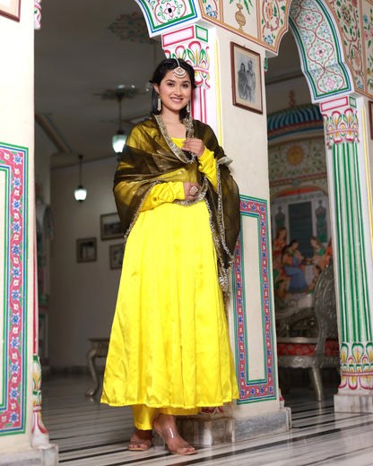 SARIKA SATIN ANARKALI SUIT SET