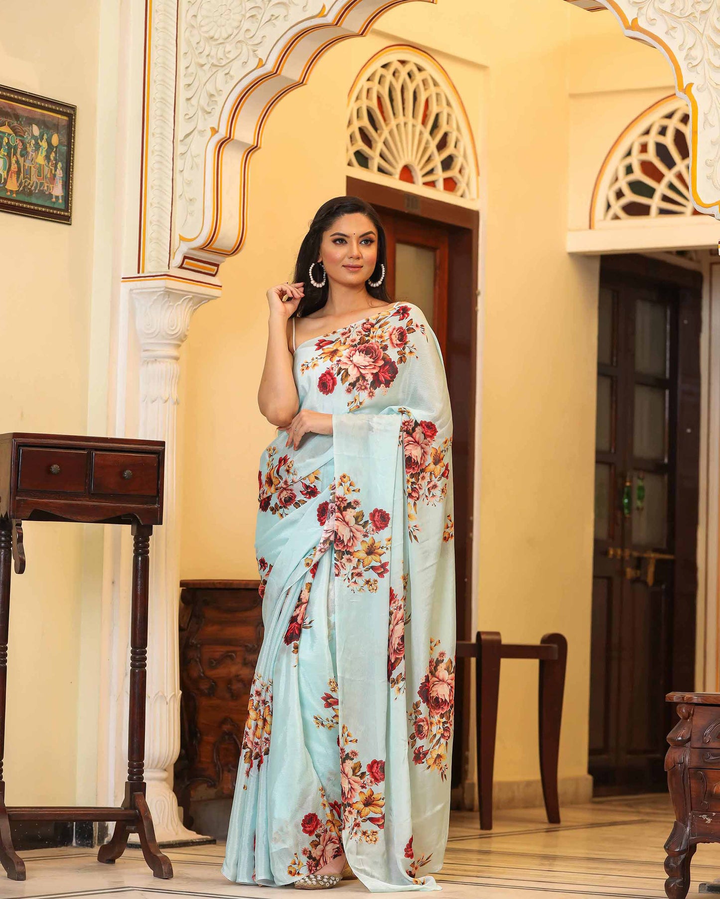 NILABHUJA FLORAL PRINTED SAREE