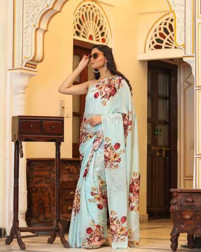 NILABHUJA FLORAL PRINTED SAREE