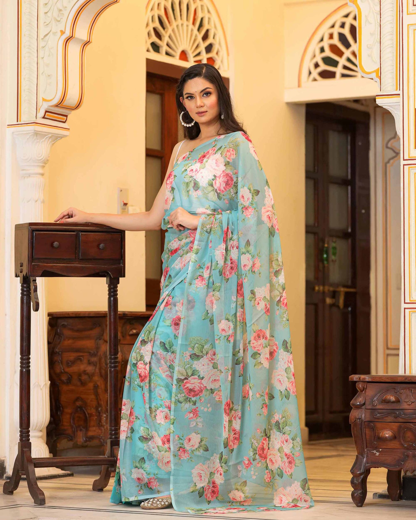 SURABHI FLORAL CHIFFON SAREE