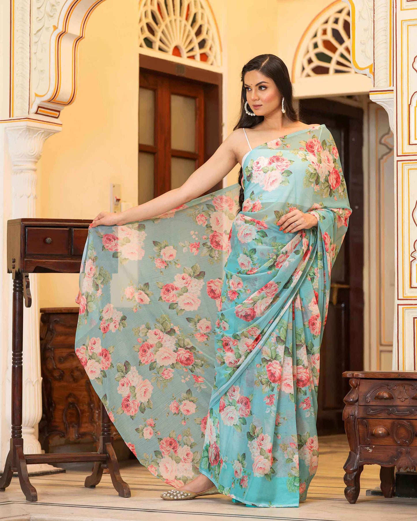 SURABHI FLORAL CHIFFON SAREE