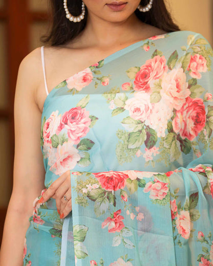 SURABHI FLORAL CHIFFON SAREE