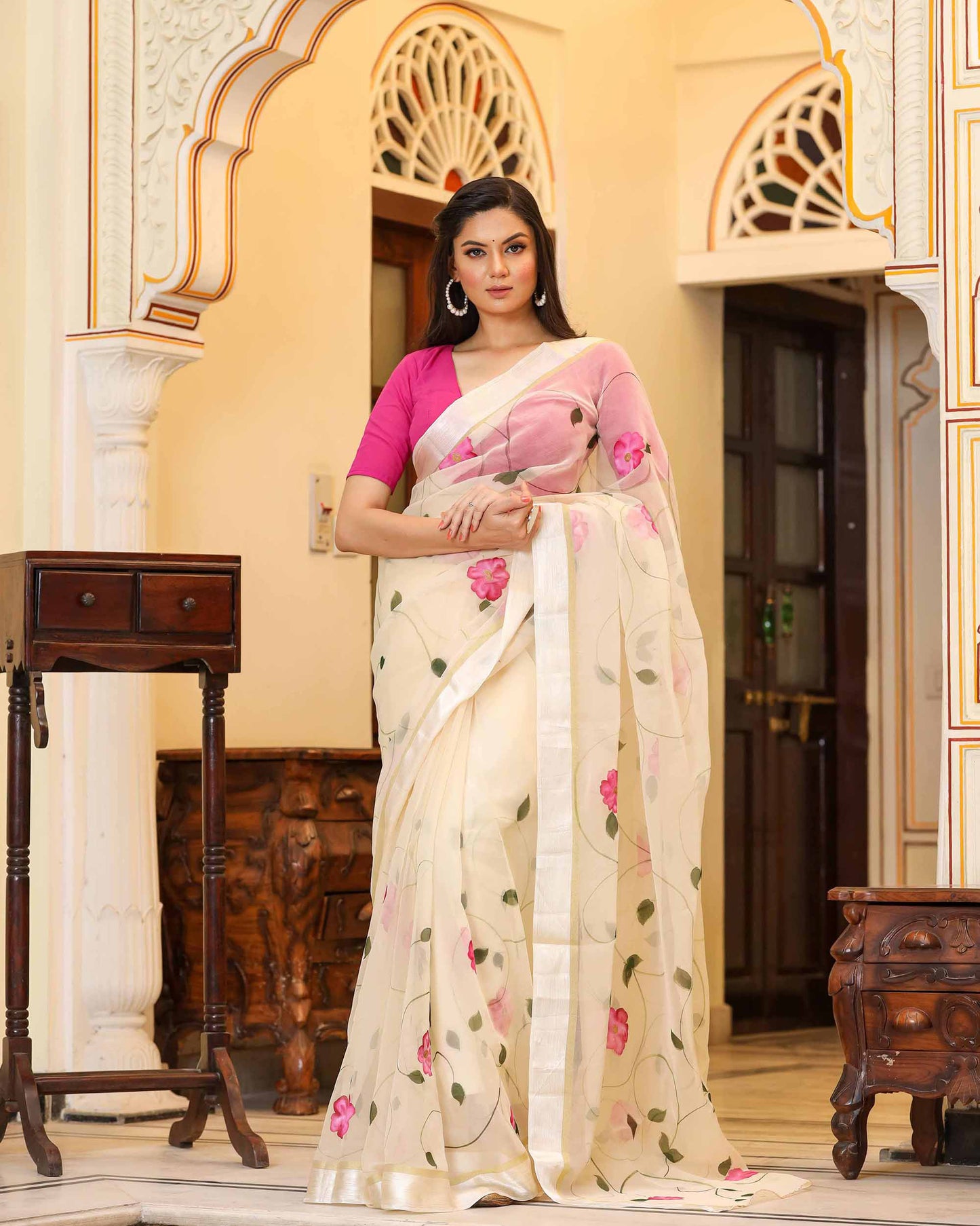 BHAMA HAND PAINTED SAREE