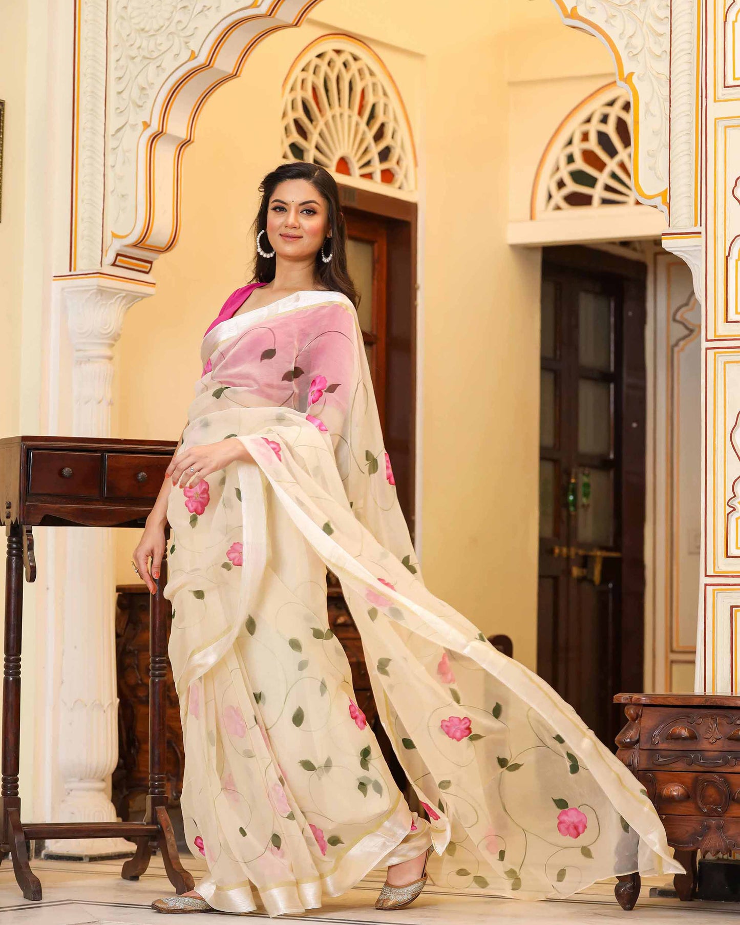 BHAMA HAND PAINTED SAREE