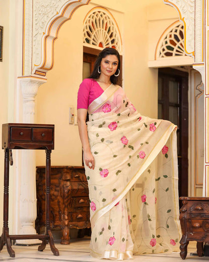 BHAMA HAND PAINTED SAREE