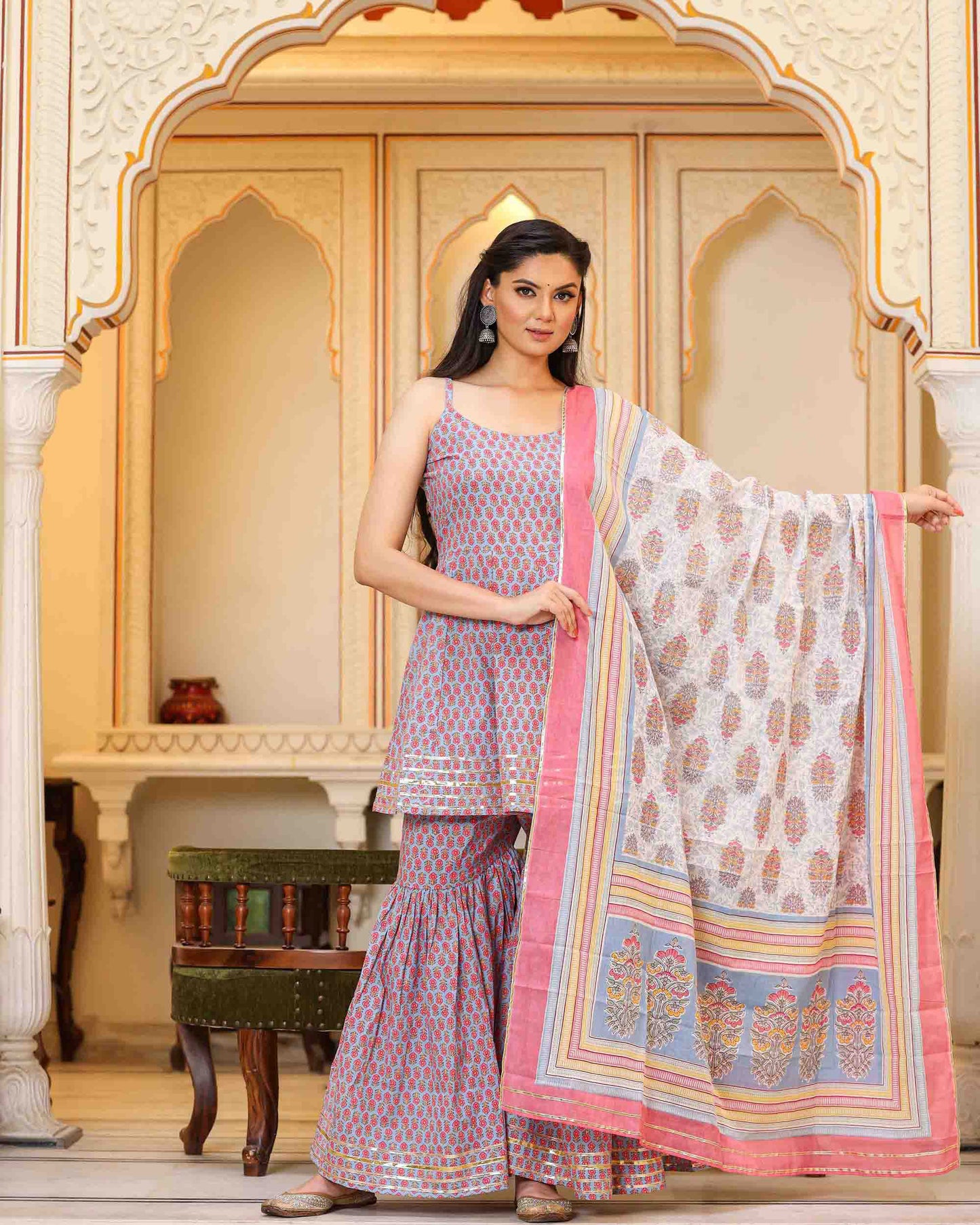YUVATI COTTON SHARARA SET