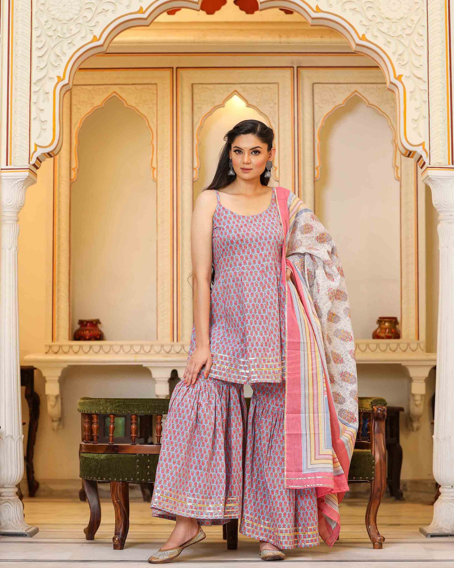 YUVATI COTTON SHARARA SET