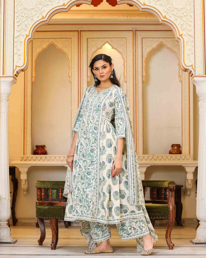 AARYA HAND-BLOCK PRINTED SUIT SET