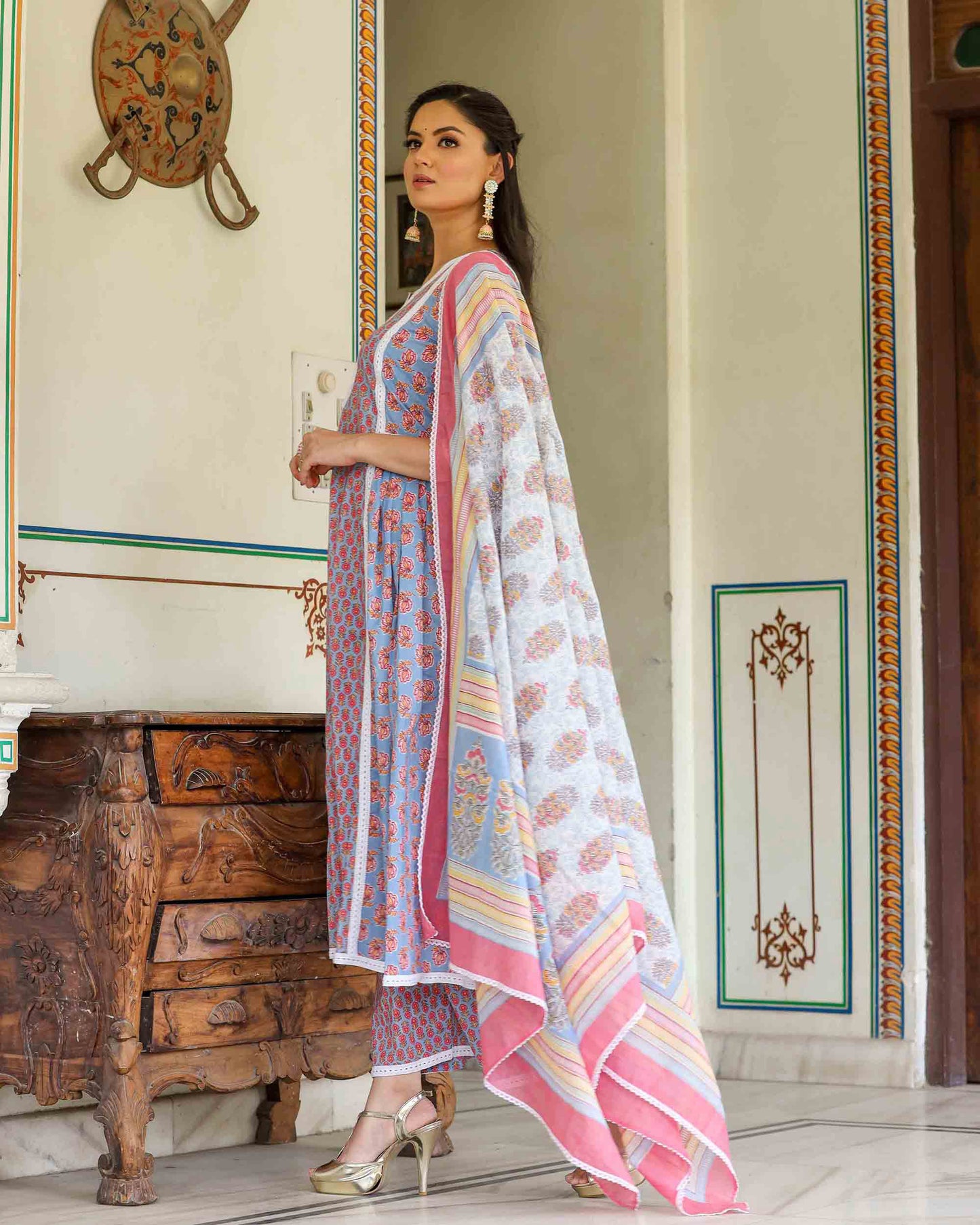 NITI HAND-BLOCK PRINTED SUIT SET