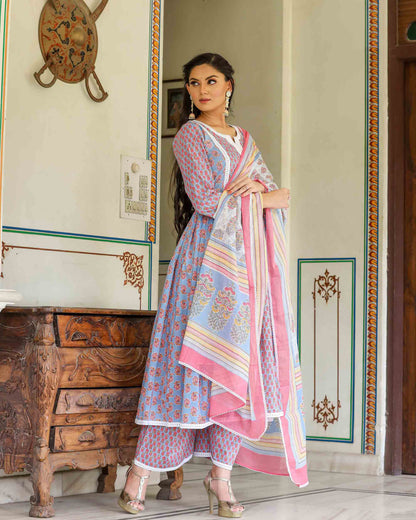 NITI HAND-BLOCK PRINTED SUIT SET