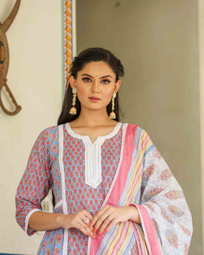 NITI HAND-BLOCK PRINTED SUIT SET
