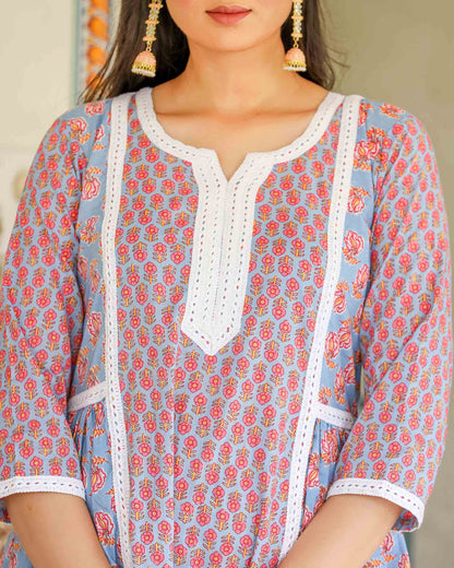 NITI HAND-BLOCK PRINTED SUIT SET