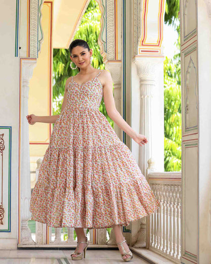 VINCA COTTON PRINTED DRESS