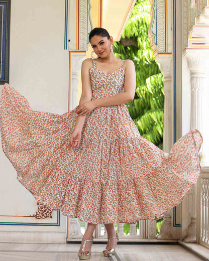 VINCA COTTON PRINTED DRESS