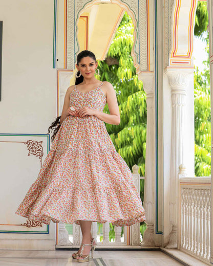 VINCA COTTON PRINTED DRESS