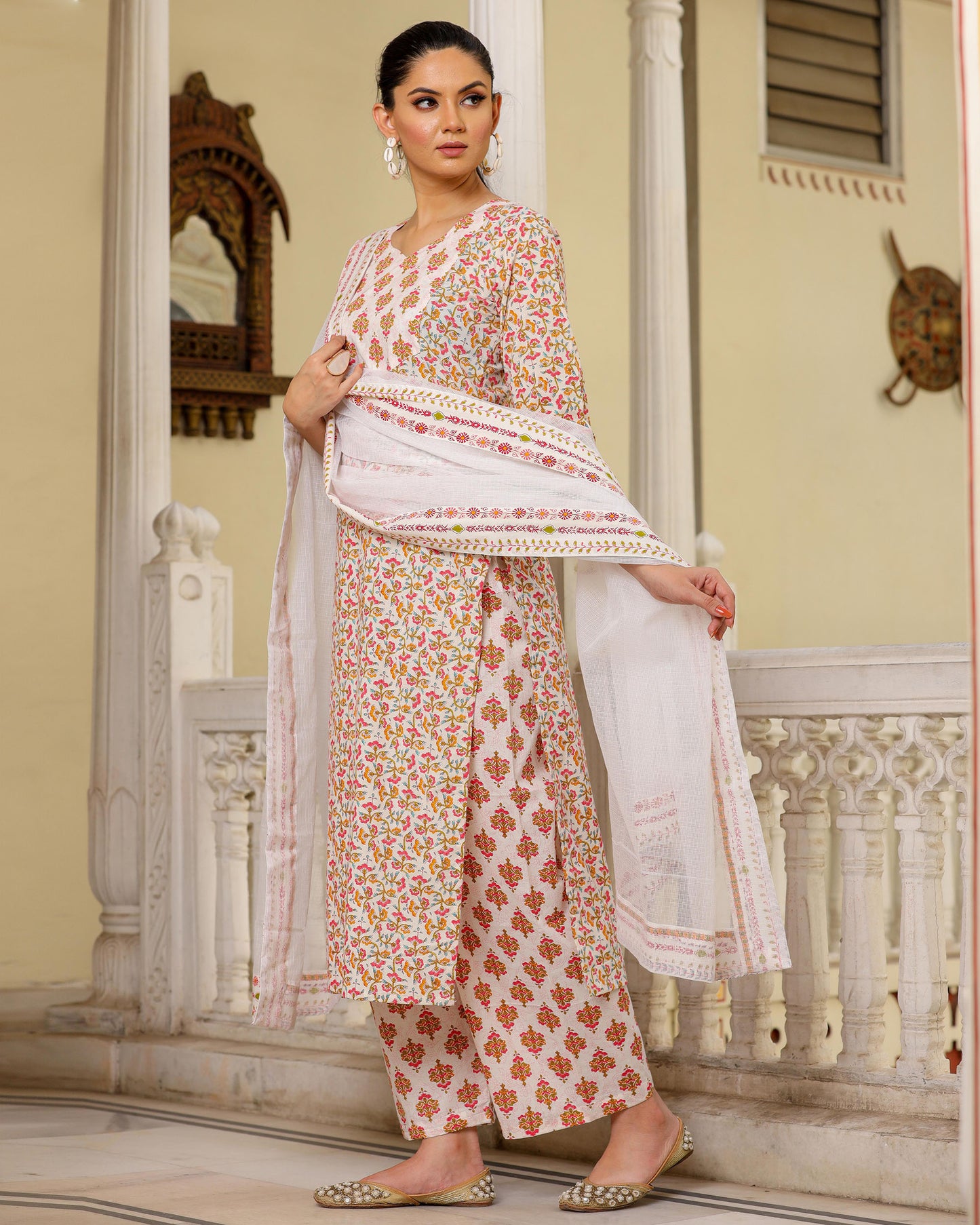 AADYA HAND-BLOCK PRINTED SUIT SET