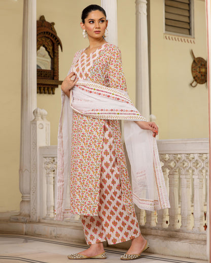 AADYA HAND-BLOCK PRINTED SUIT SET
