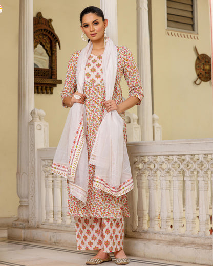 AADYA HAND-BLOCK PRINTED SUIT SET