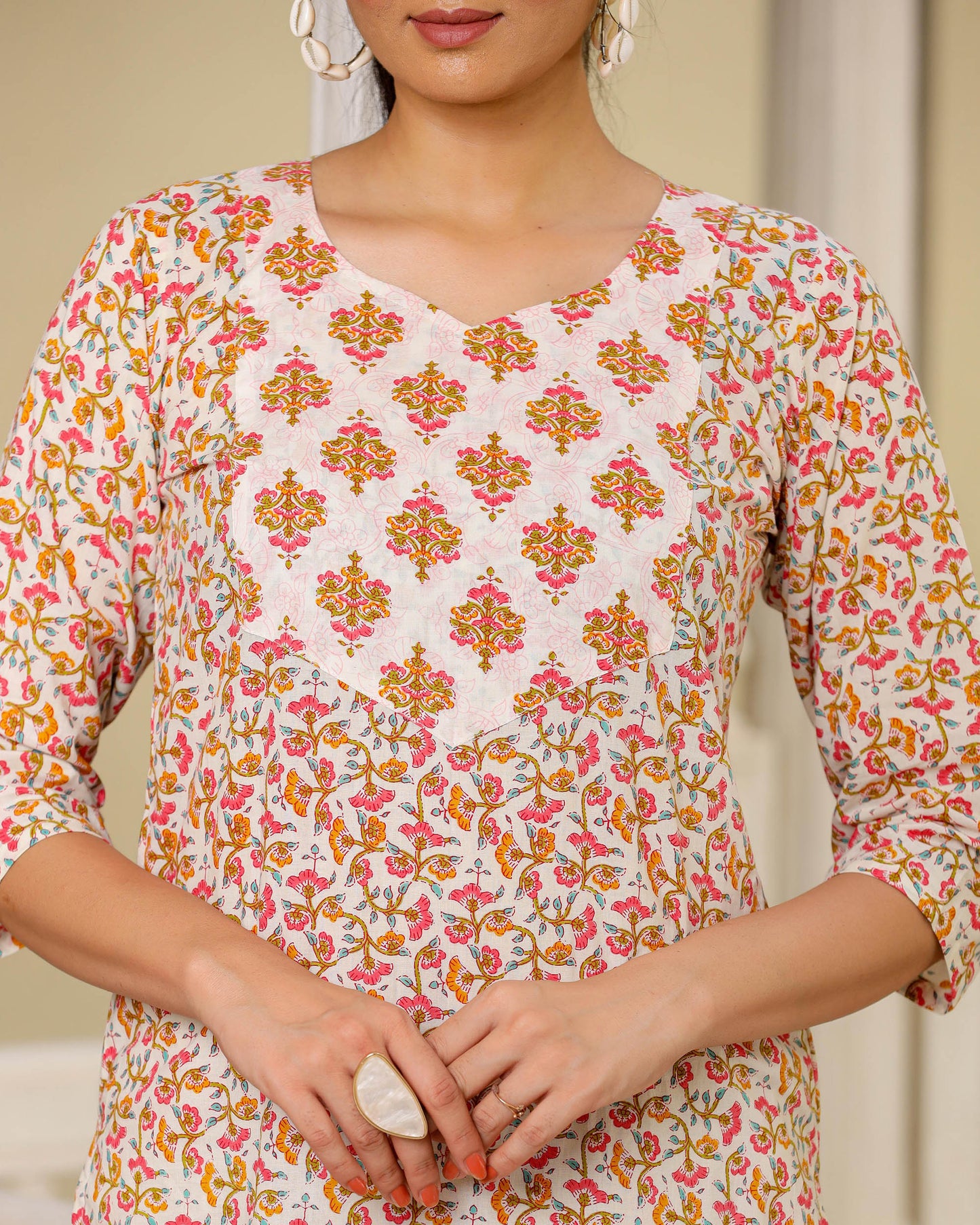 AADYA HAND-BLOCK PRINTED SUIT SET