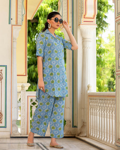 AZURE FLORAL CO-ORD SET