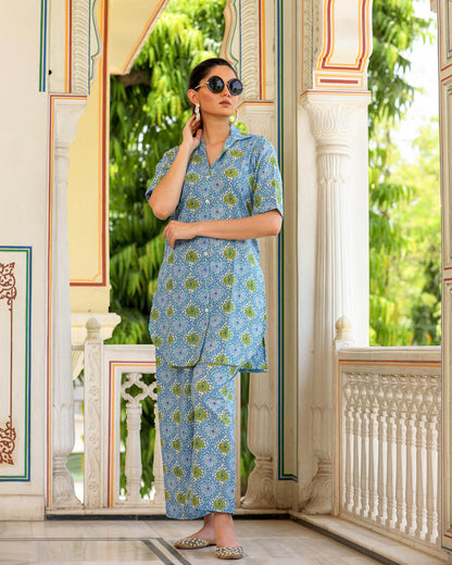 AZURE FLORAL CO-ORD SET