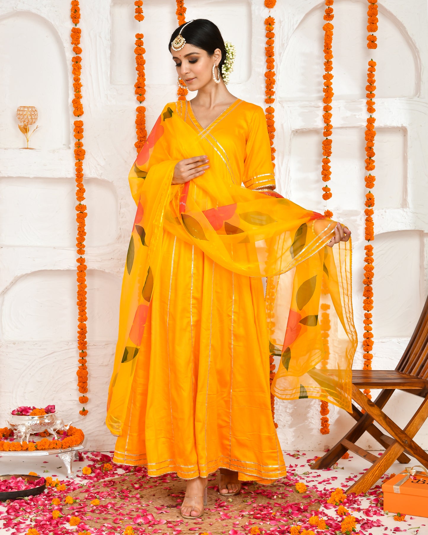 GAURI YELLOW FLOOR LENGTH DRESS
