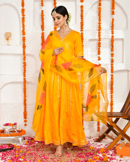 GAURI YELLOW FLOOR LENGTH DRESS