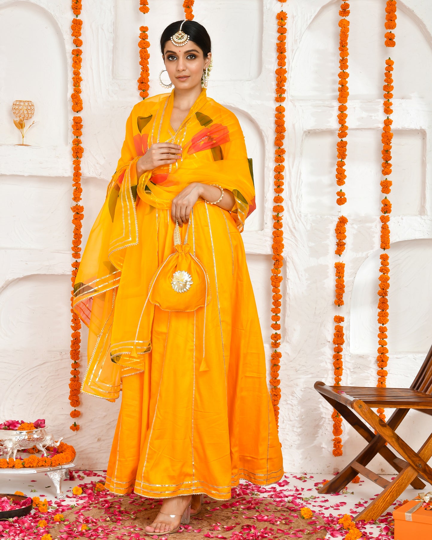 GAURI YELLOW FLOOR LENGTH DRESS