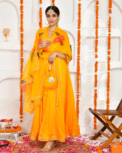 GAURI YELLOW FLOOR LENGTH DRESS